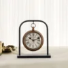 Petite Silent Roman Numeral Clock - Mini Copper Retro Desk Clock, Quiet Non-Ticking Decor