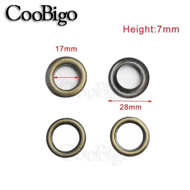 Juego de 100 ojales y arandelas Metal para cinturón, ropa, zapatos, tienda de campaña, accesorios costura artesanal de cuero, diámetro. 8 10 12 13,5 17mm - AliExpress Hogar y jardín