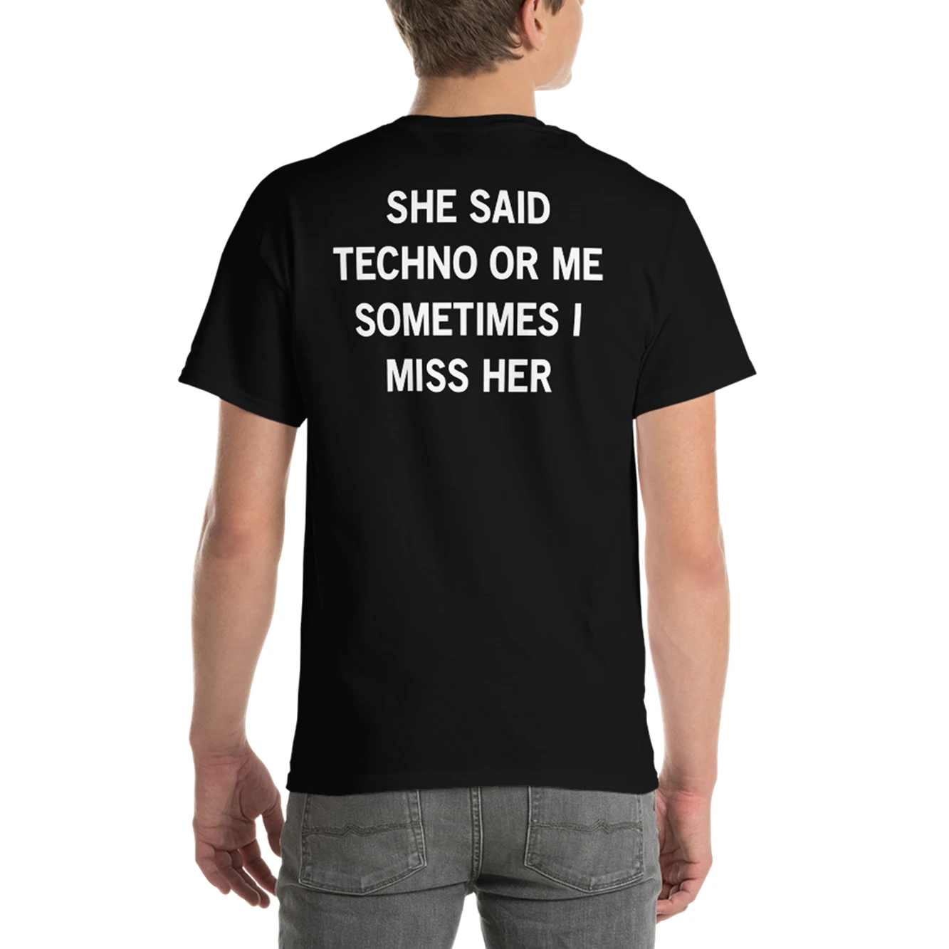 

Футболка с надписью «She Said tecor Me иногда I Miss Her», черная футболка «We Love tec», летняя футболка, топ со смешным слоганом, модная футболка с текстовым принтом
