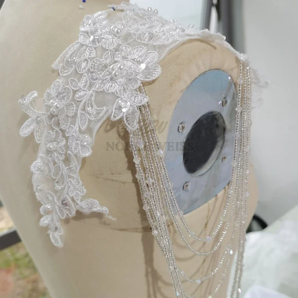 Removeable Wedding Dress Straps Wedding Jackets Lace Top Bridal Bolero Shawl Straps For Strapless Dress One Pair Customized wedding shawl