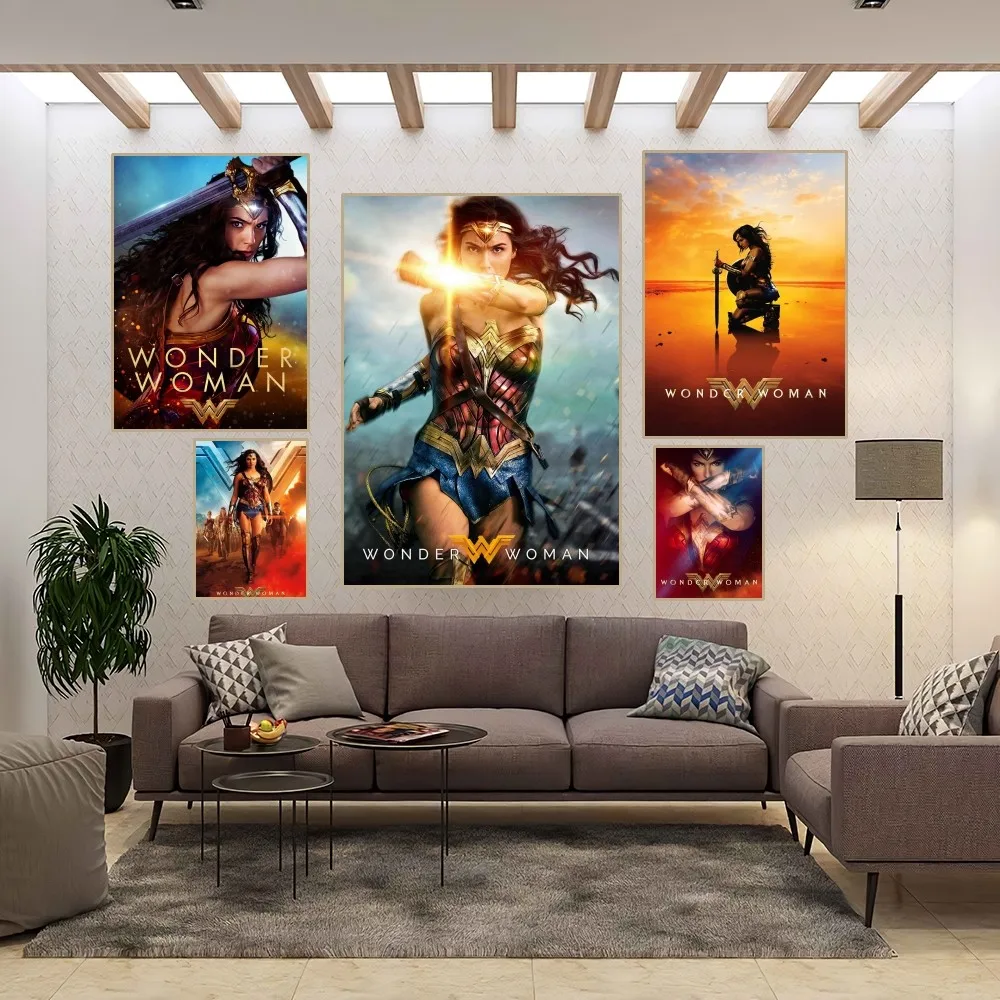 W-Wonder Woman Poster Home Room Decor Estetica Art Wall Painting Stickers