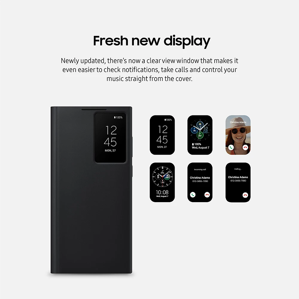 Smart View Wallet Flip Case For Samsung Galaxy S22Ultra SM-S908B Smart View Phone Case Cover（EF-ZS908) 5