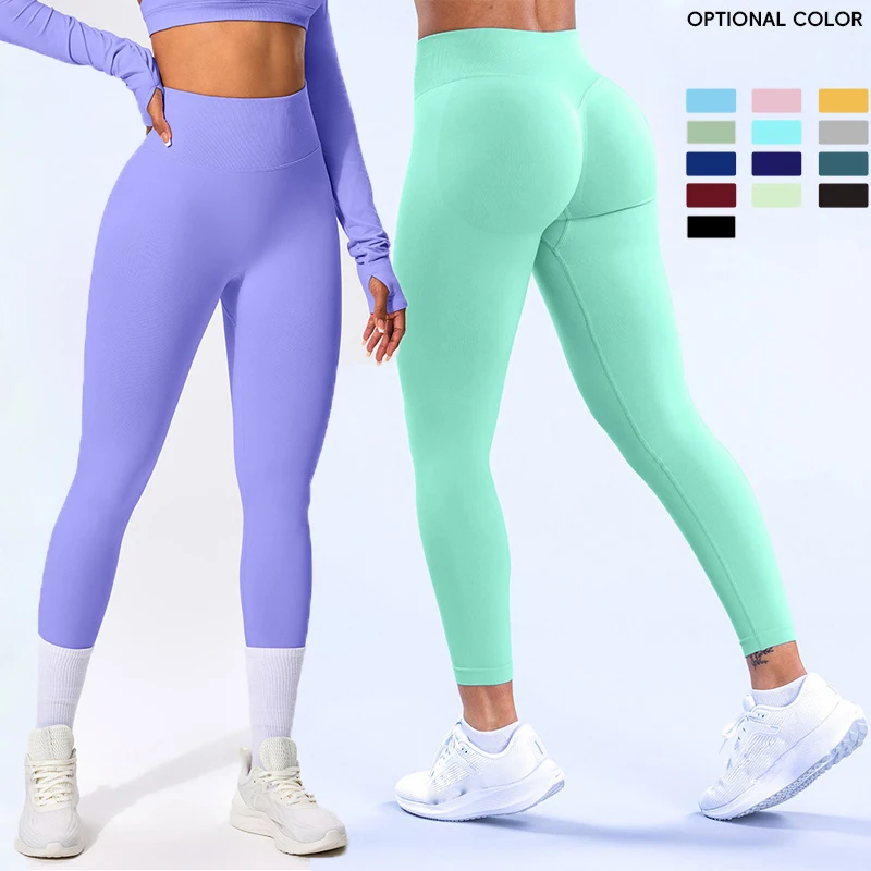 SHINBENE Recoil Anti-Tear Scrunch Butt Lifting Tech Seamless Booty Leggings High Waist Hip Contour Workout Yoga Pants 2