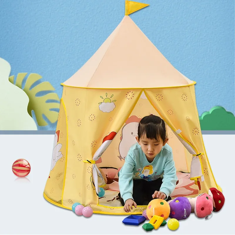 

Kids Portable Toy Tent Foldable Pretend Playhouse Indoor Outdoor Play House Games Gifts for Boys and Girls Yurt Castle Toy Tent