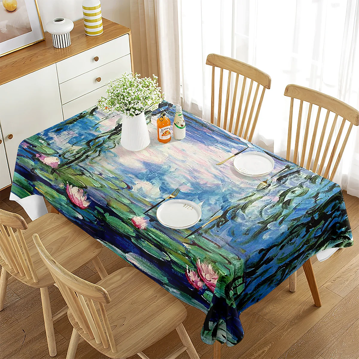 

Картина маслом Monet, прямоугольная, эстетическая, искусственное украшение для кухни, столовой, пикника, путешествий