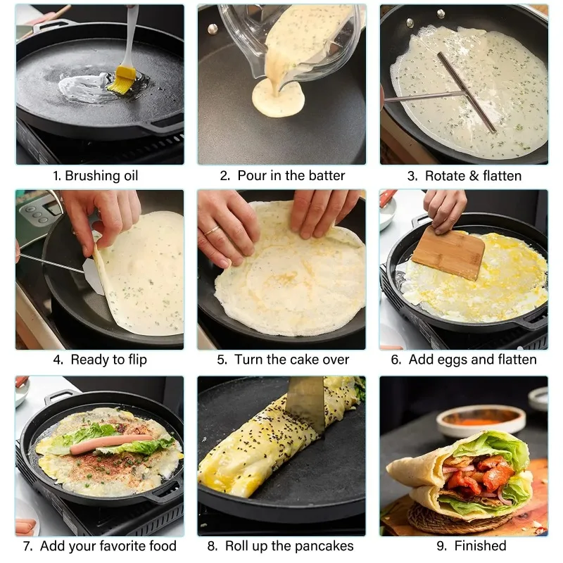 French Crepe Spreader Pancake Like Batter Spreading Tools Stainless Steel for Bakery Kitchen