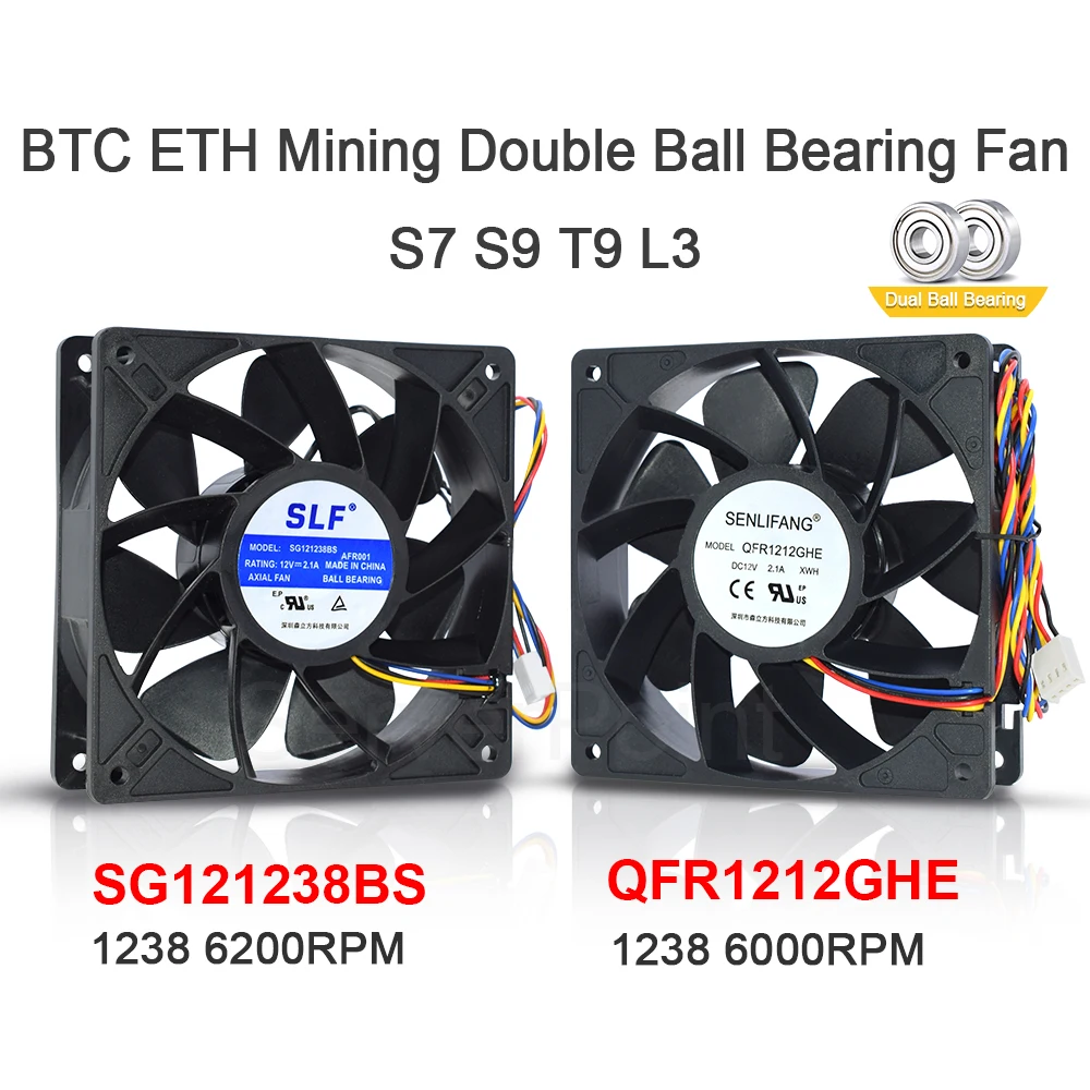 JULONGFENGBAO New SG121238BS QFR1212GHE DC12V 2.1A 120*120*38mm S7 S9 ...