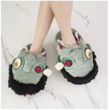 New plush weird zombie shoes heavy men and women couples home cotton slippers creative Christmas Halloween 