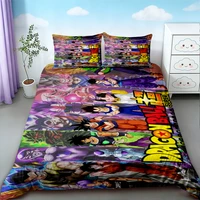 Housse de couette Dragon Ball Anime, douce et confortable, pour lit simple, double, king size, pour enfants et adultes, ensemble de trois pièces, drap décoratif 2