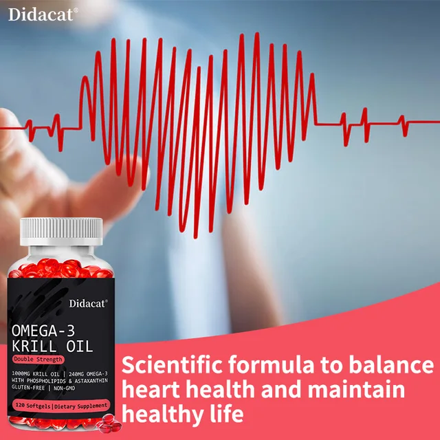 952-5e6dc6.jpg Didacat Omega-3 Krill Oil, Double Strength 1000mg 120 Softgels, Supports Brain Health, Memory, Cognition, Heart and Joint Health