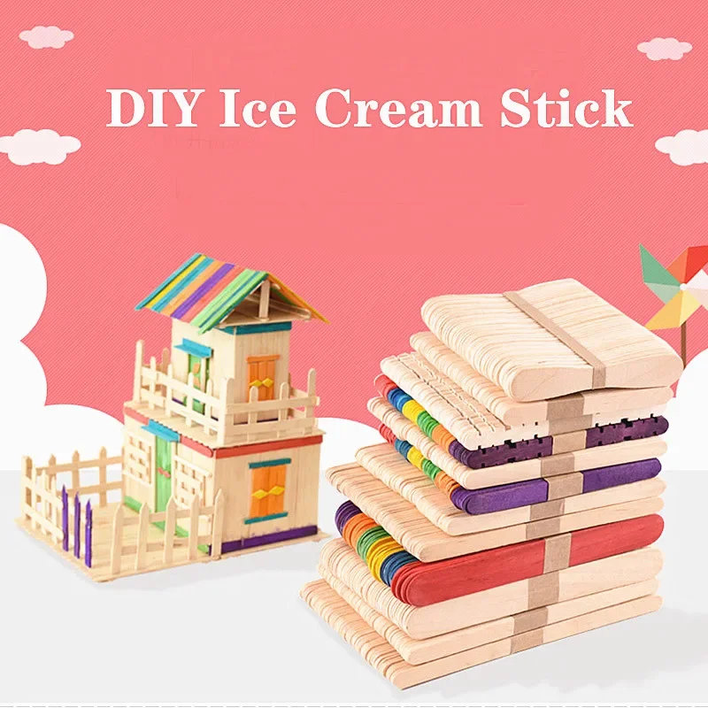 50Pcs/Lot Popsicle Stick Ice Cube Maker Cream Tools Model Special-Purpose Wooden Craft Stick Lollipop Mold Accessories