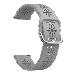 20mm Silicone SmartWatch Band - Universal Fit Bracelet - Active 2 40 44mm (Gray)