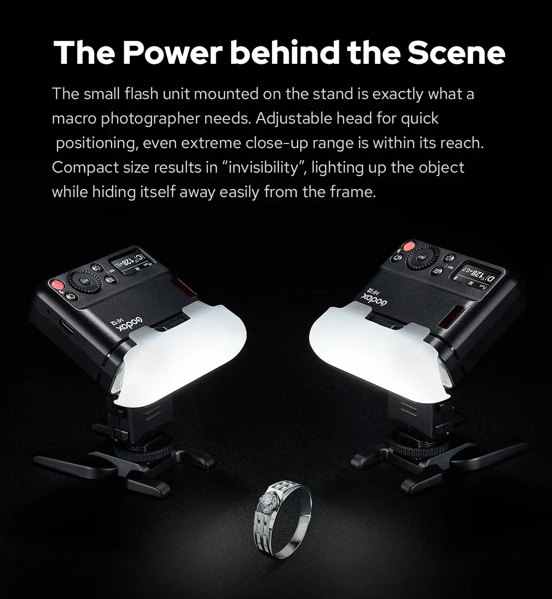 Description Picture 5 of itemGodox MF12 K2 Macro Flash Speedlite 2.4G Wireless Control TTL/M Mode Built-in Lithium Battery for Nikon Iconic Brand Iconic Brand Fuji Olympus