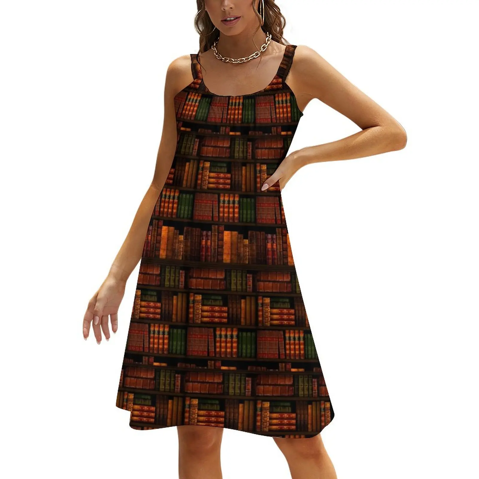

Books - Library - Books - Bookworm Reading Bibliophile Book Bag Dress Shirt Beach Sling Skirt Long dress woman