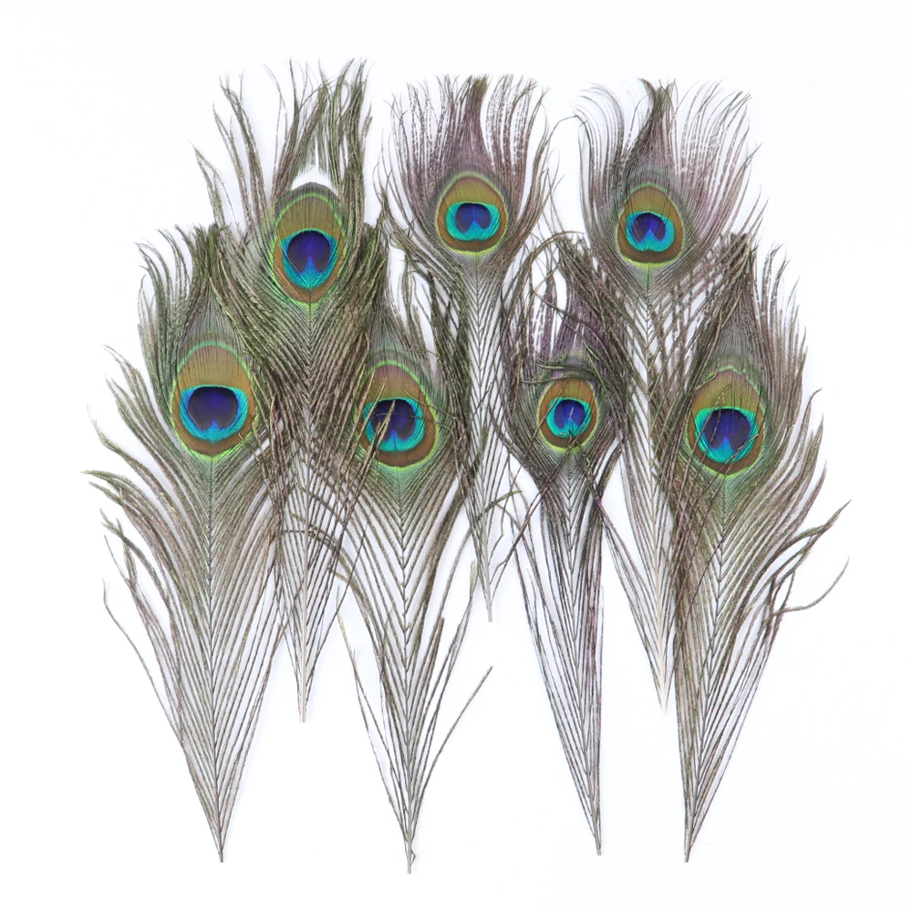 

50pcs Natural Peacock Feathers for Dress/Stage Performe/Shawl/Headress/Hat Drecoration Wholesale Peacock Feather DIY Handicraft