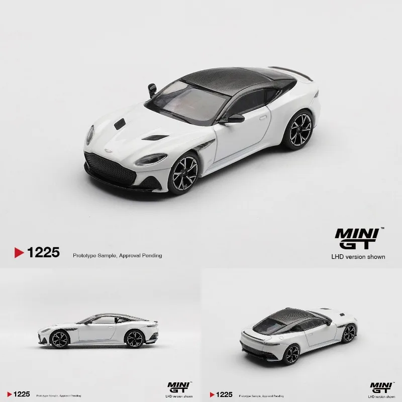 MINI GT 1:64 Aston Martin DBS Stratus 주조 합금 정적 자동차 모델, 소년용 휴일 선물 장난감, 성인용 컬렉션 장식품.