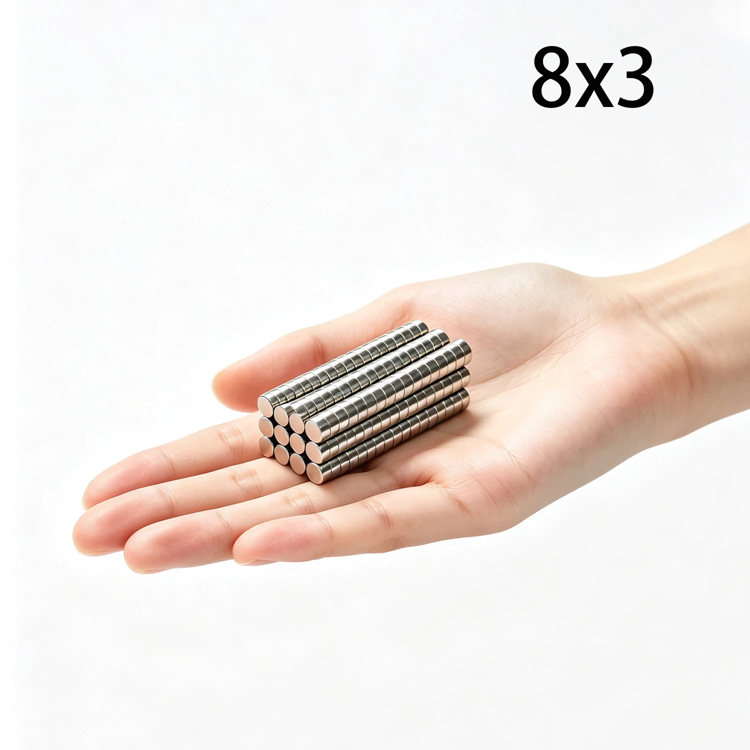 Super Powerful Round Permanent Magnets - 8x3mm (20/40/60 Pcs) for Fridge, DIY, Building, Scientific Projects