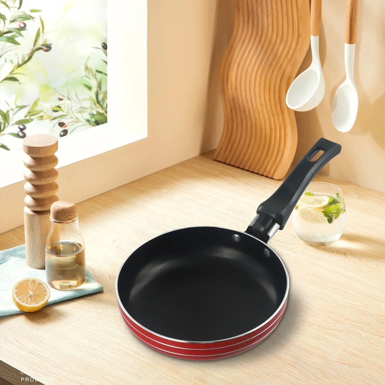 Mini Frying Pan Non-Stick Thickened Stainless Steel Frypan Pot Fried Eggs Saucepan 12cm/14cm/16cm Kitchen Cookware