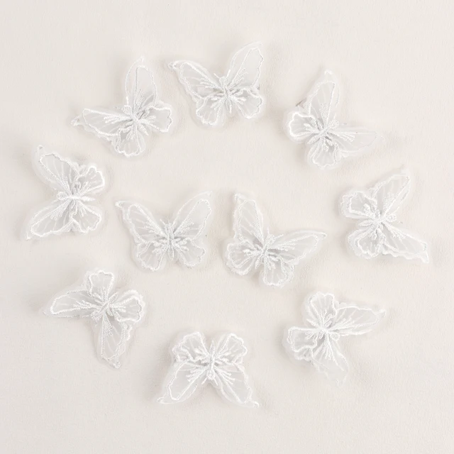 10PCS Fashion Butterfly Hair Clips for Women Girls Wedding Photography Head Clips Hairpin Hairgrips Decoration Hair Accessories white