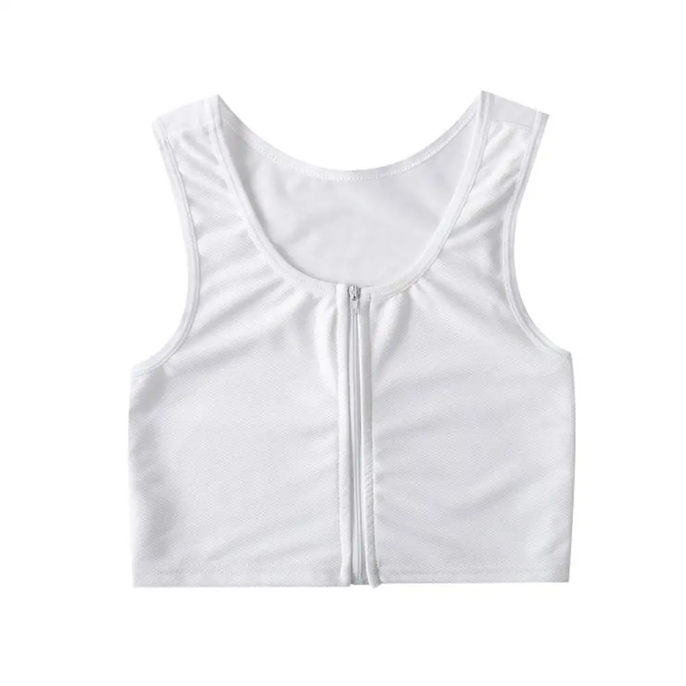 Women crop top Front Zipper Corset Chest Wrap Anti-exposure Vest Sports Fitness Yoga 1pcs