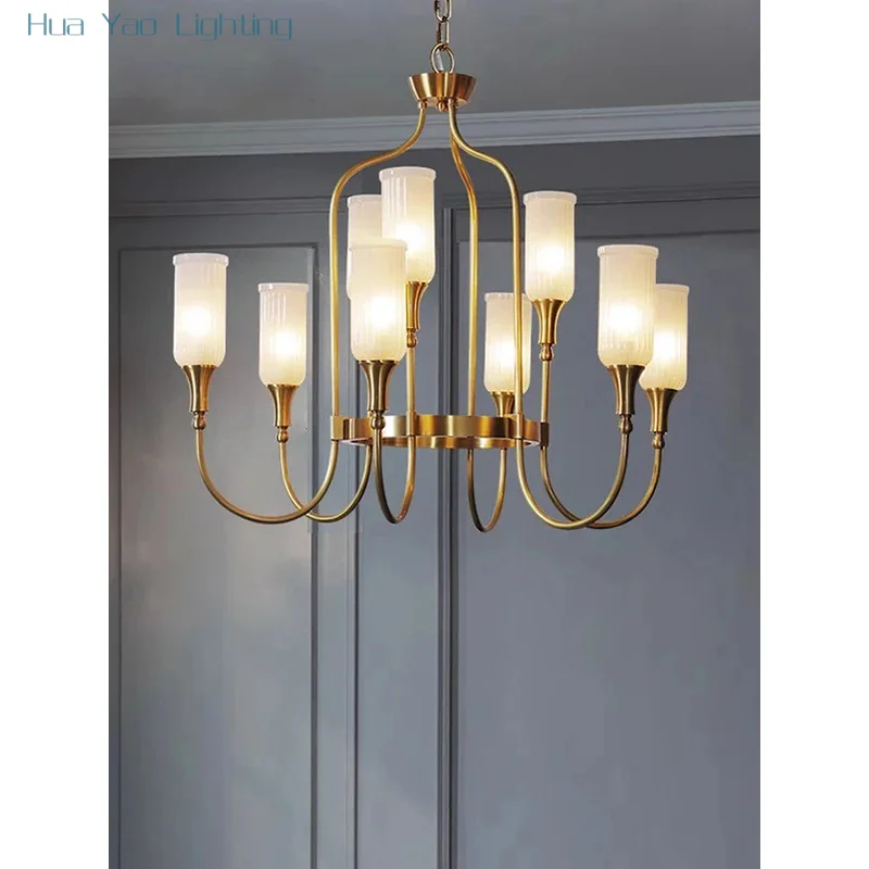 Plafond Style américain Cottage Design luxe lustres en laiton plafond ...