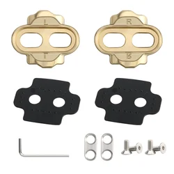 Premium Mountain Bike Pedals & Cleats - Copper Finish MTB Accessories (Yellow)