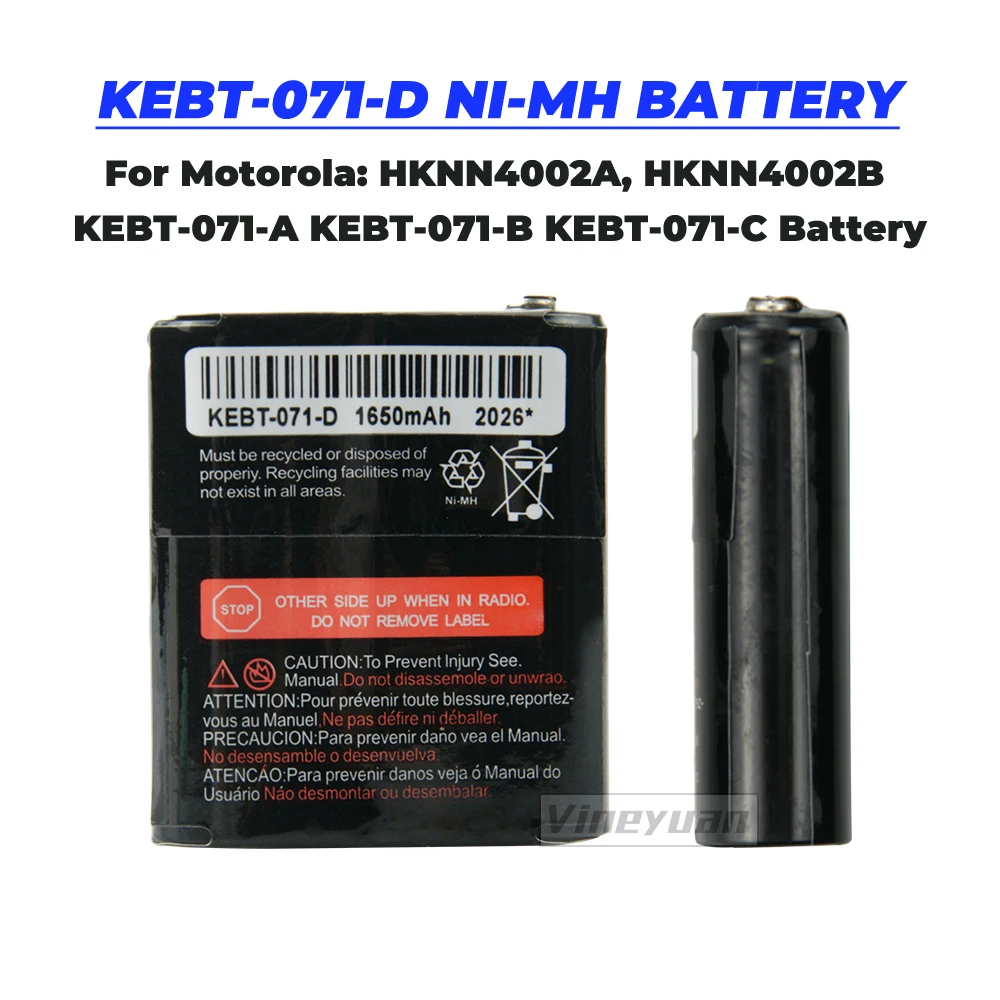 Ni-mh Bateria para Motorola Kebt071a Kebt-071-b Kebt-071-c Kebt-071-d Hkn4002 Rádio Bateria Recarregável 1650mah 3.6v Pcs - Image 4