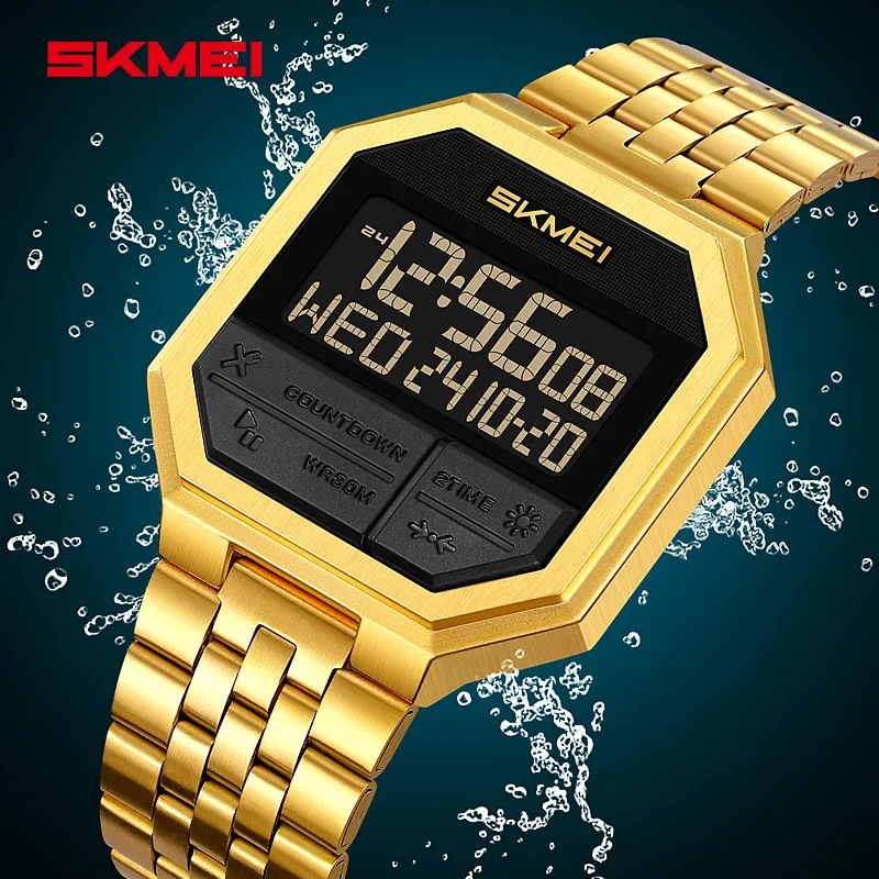SKMEI 2350 LED Luxury Digital Watch for Men Sports Electronic Waterproof Display Wristwatches Mens Countdown Clock Reloj Hombre