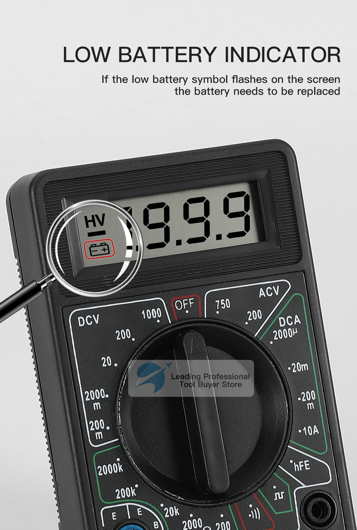 Description Picture 5 of itemPremium Multimeter Tester Handheld Multimetre Digital Multimeters Professional Multi Meter Multimetro Ohm Maltimeter Tools
