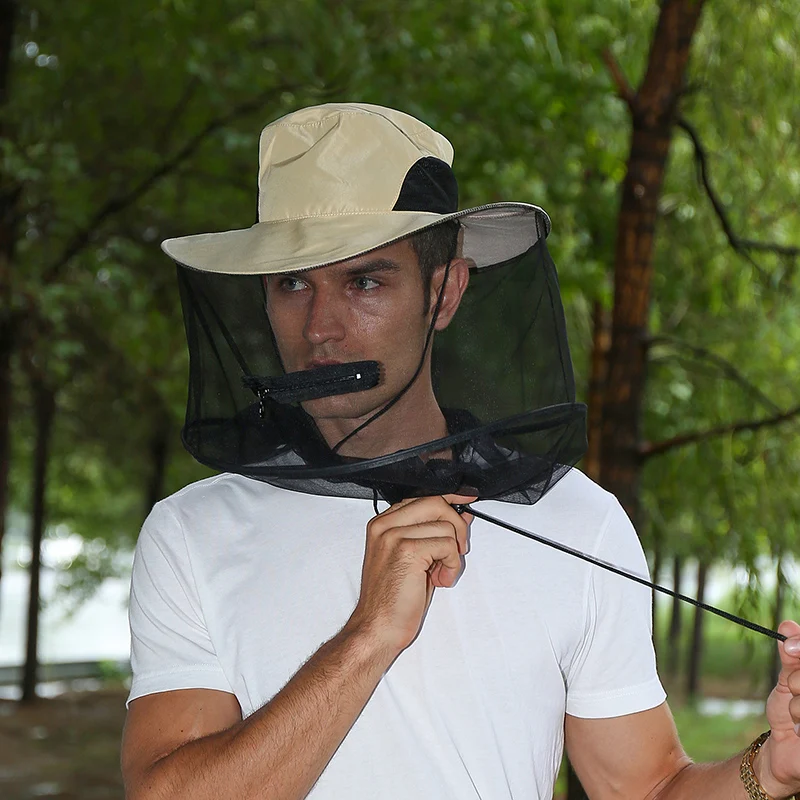 Foldable Mosquito Hat Fishing Cap Repellent Protection Hidden Net Mesh Insect Bee Protection Men Women Outdoor Sunscreen Cap mesh face protector cap,beekeeping hat