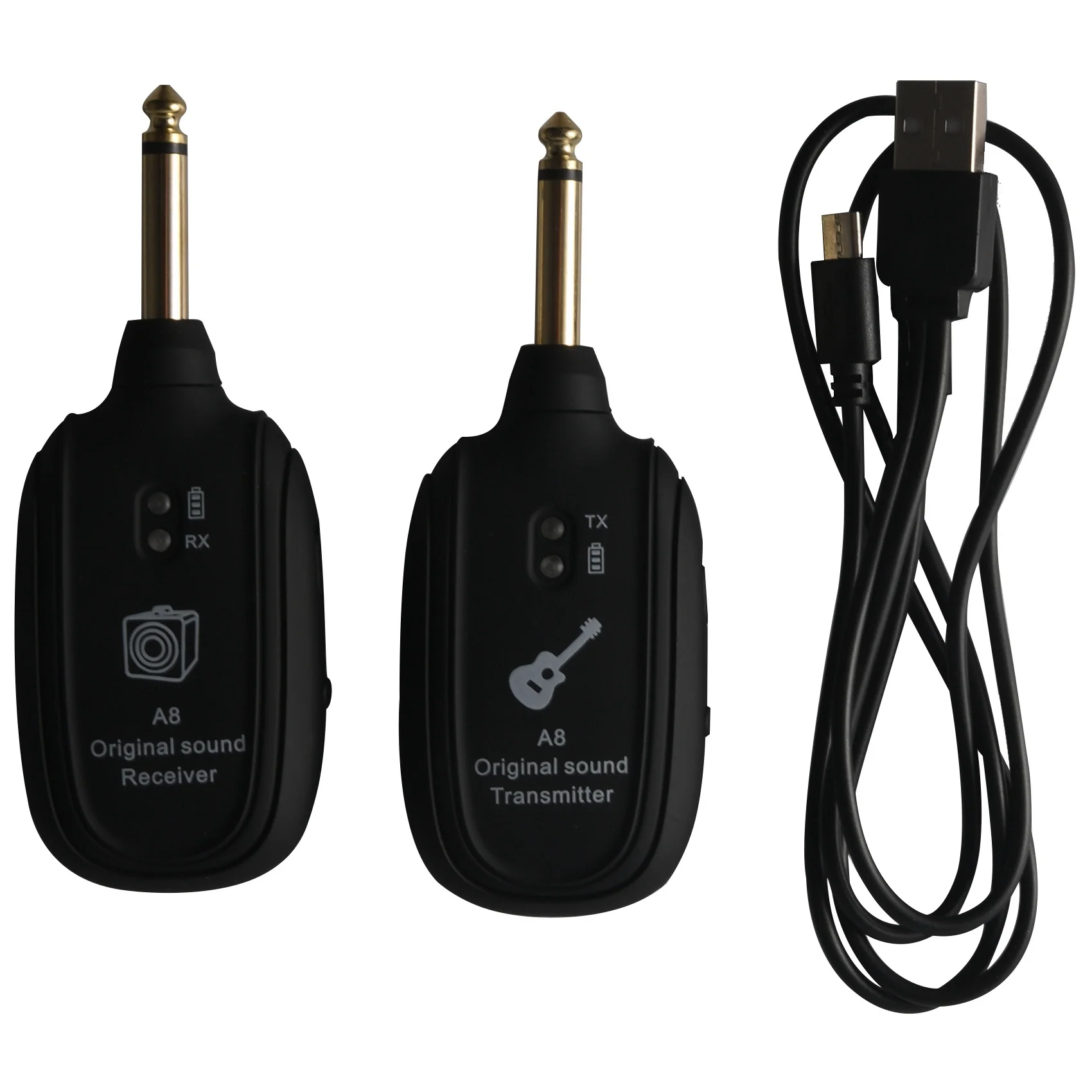 

UHF Guitar Wireless System Transmitter Receiver Built-in Rechargeable