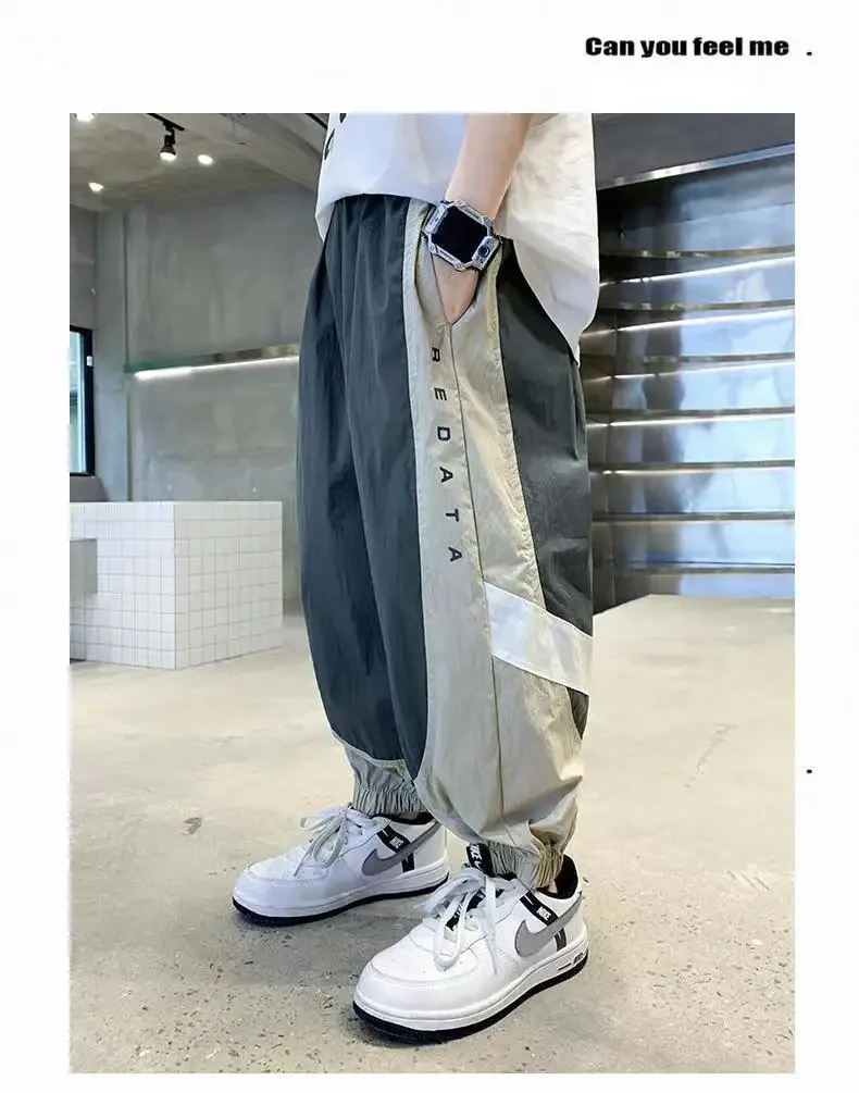 Summer Splicing Boys Pants Children's Mosquito Pants Casual Children Trousers Teenager School Joggers Sports Clothing