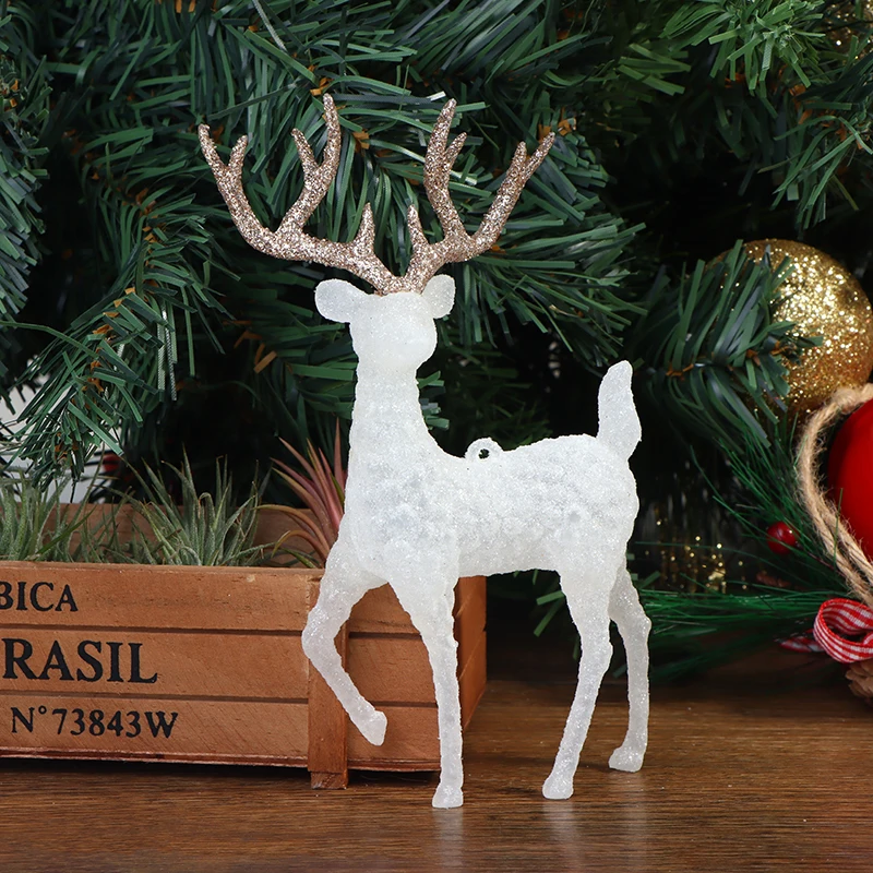 

Пластиковый Хрустальный светящийся олень, Рождественский лес, лось, десертный стол, Декор, рождественская елка, украшения для дома, малыш, Подарочный магазин, дисплей