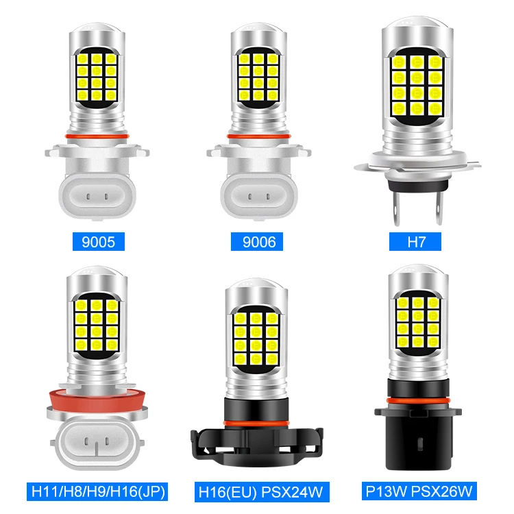 1pcs PSX24W H8 H11 LED Bulb H16 JP EU 9005 HB3 9006 HB4 Lamp Super Bright Car Fog Lights Day Driving Running Light 6000K White