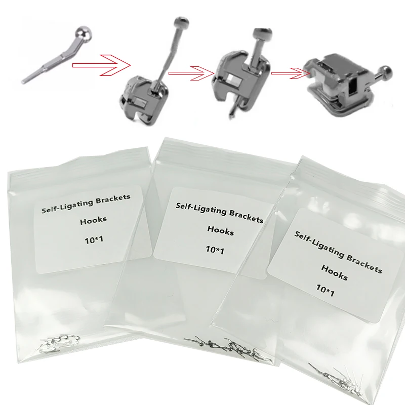 50ชิ้น = 5ถุงตะขอดึงตะขอเกี่ยวด้วยตัวเองสำหรับจัดฟันอุปกรณ์จัดฟันด้วยตัวเองอุปกรณ์จัดฟันตะขอดึงรั้งอุปกรณ์ทันตกรรมฟรี 1