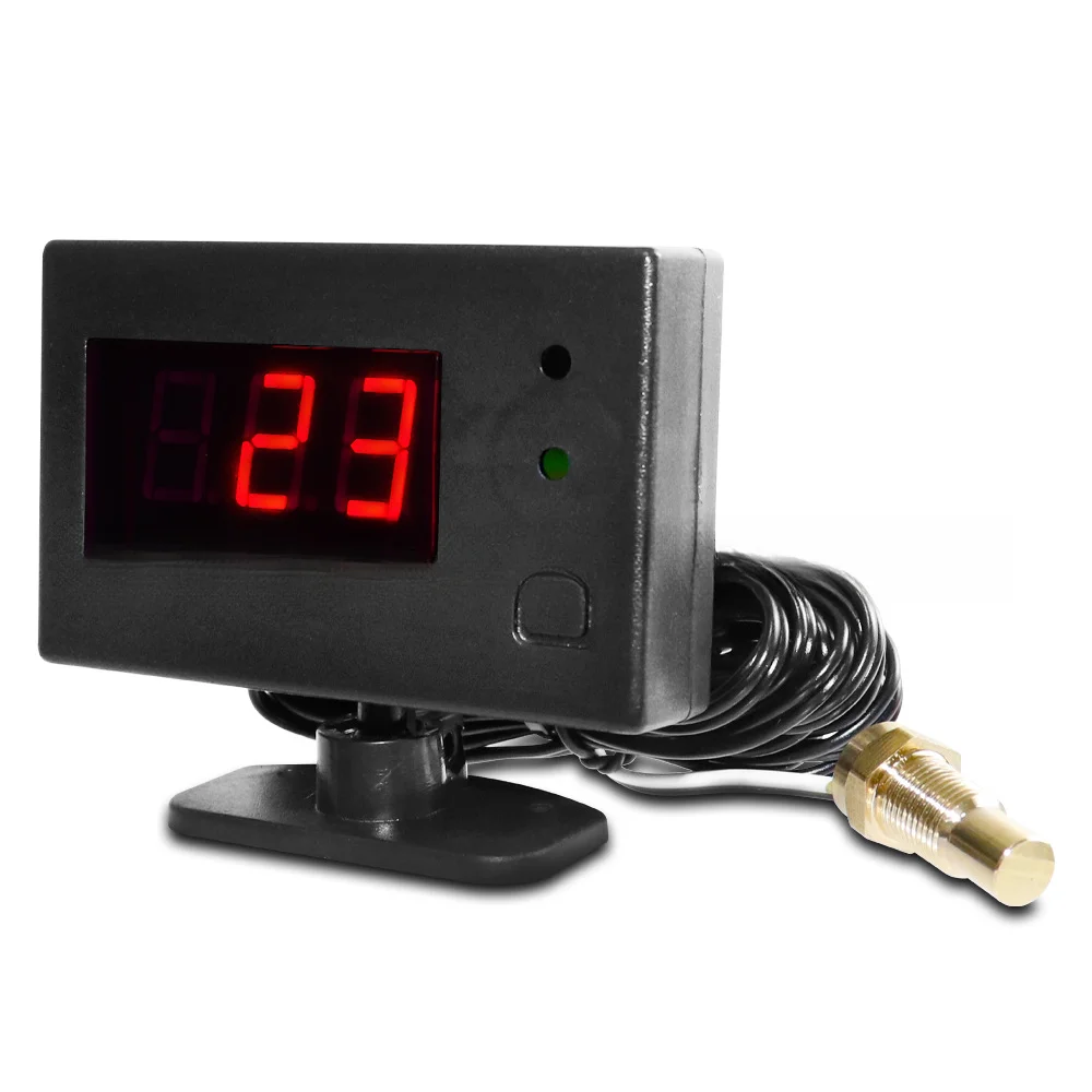 1pcs 자동차 40MM 디지털 수온 게이지 12V 24V 자동차 수정 듀얼 센서 내부 부품