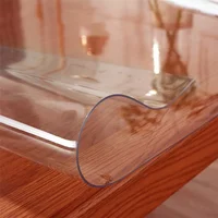 PVC transparent tablecloth with a thickness, heat-resistant, waterproof, and oil resistant dining table mat, 1pc 1