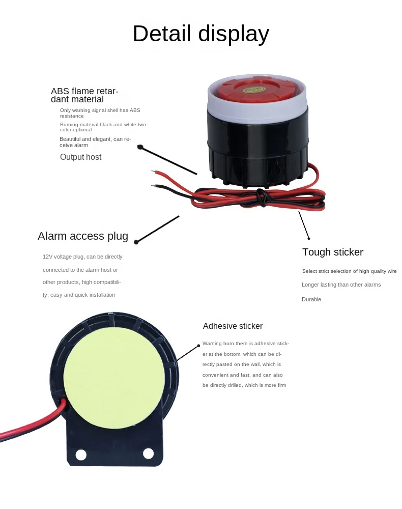 Wired Alarm Siren Horn, 150 db DC 12V Dual Tone Wired Horn Siren Wired Alarm Siren Horn, 150 db DC 12V Dual Tone Wired Horn Siren