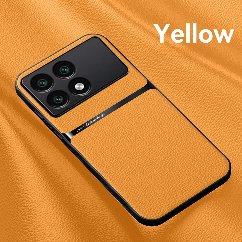 Leather Magnetic Holder Case - Soft Silicone Protective Cover