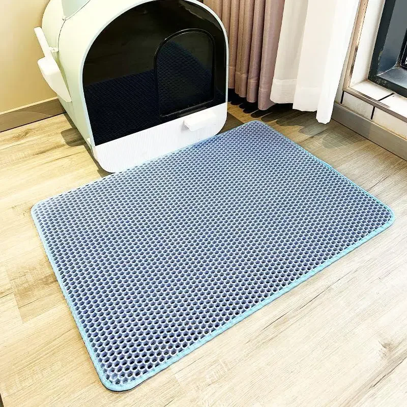 Double Layer Non-Slip Waterproof Cat Litter Mat - Wear Resistant & Easy to Clean
