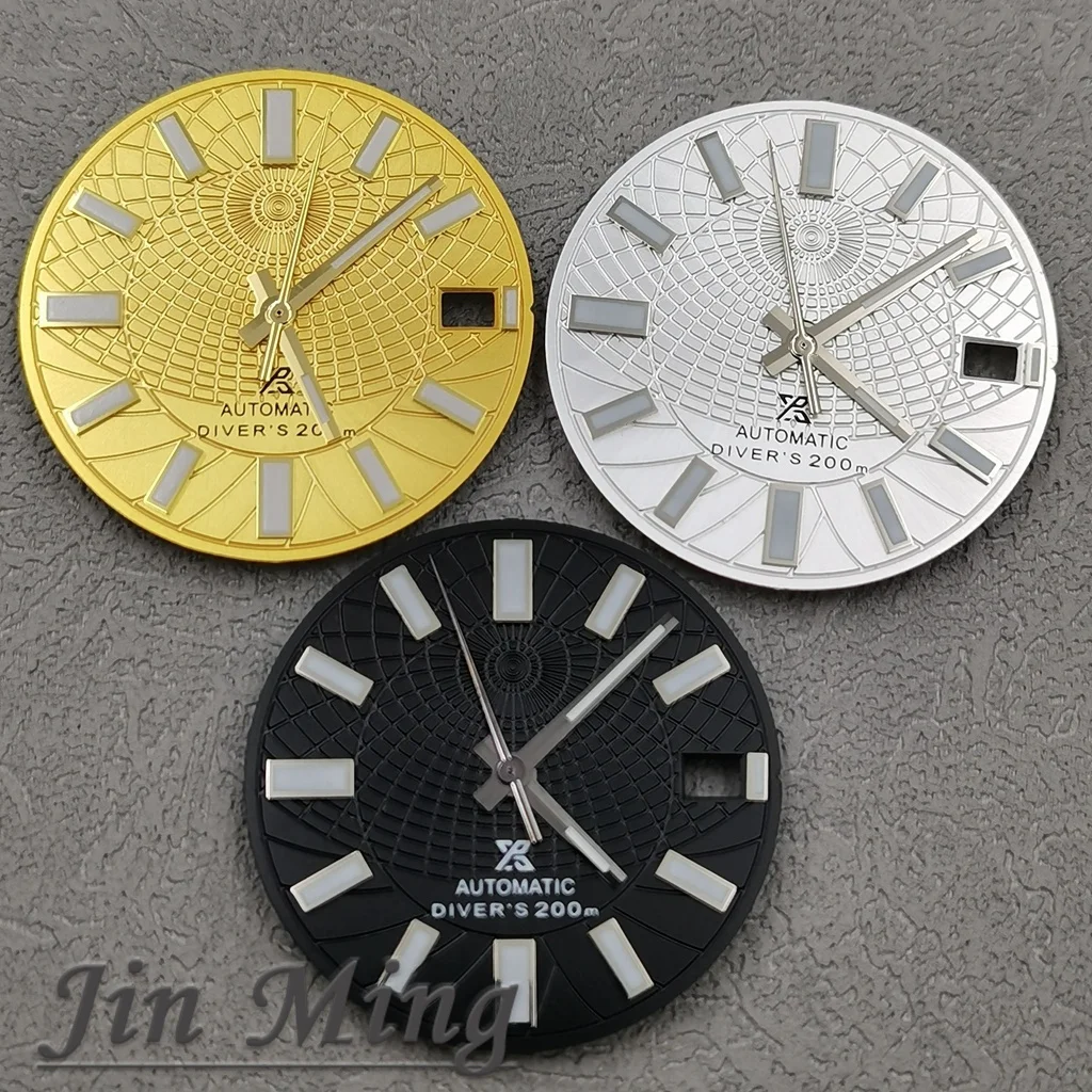 Premium 28.5mm Multi-Tone Date Window Dial with Green Luminous Aseptic Finish