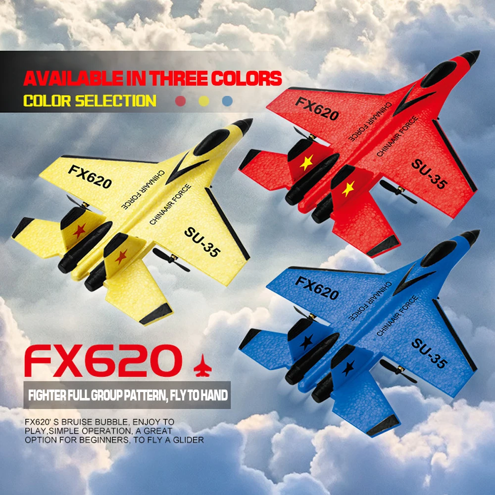 RC Plane SU35 2.4G With LED Lights Remote Control Flying Model Glider Airplane F22 FX820 FX620 FX622 A380 EPP Foam Toys rc plane