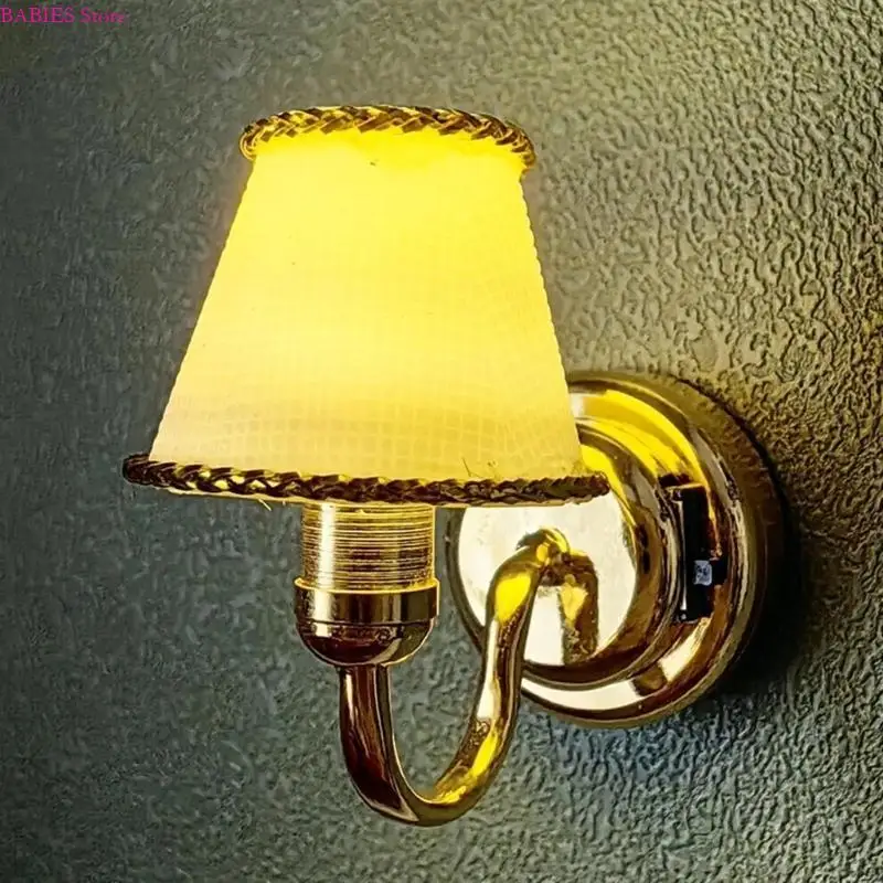 C9GB 1:12 Dollhouses Wall Lamp Sconce 피겨 척하는 플레이 세트를위한 조명 장난감