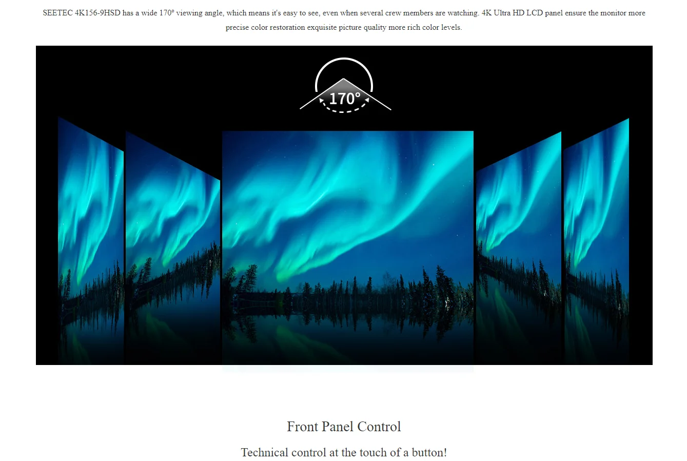 4K156-9HSD 15.6" 4K Broadcast Monitor with IPS UHD 3840x2160 4xHD Quad Split Dis