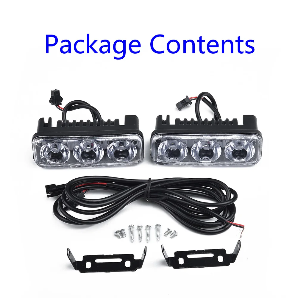 Work Light 12V 3LED Car Fog Lamp High Power Running Super White Universal Durable New Parts Practical Reliable 1