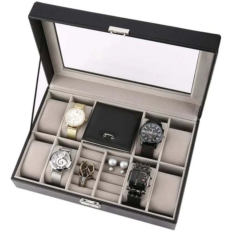WellZone Classical Multifunctional Storage Box For Watch/Sunglasses/Glasses/Jewelry/Ear Stud/Ring Household Watch Case Watch Storage Box