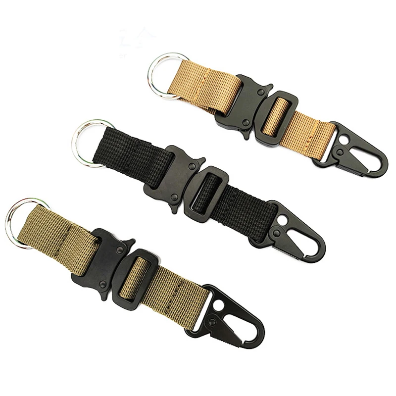 Outdoor Camping Tactics Buckle MOLLE Nylon Ribbon Hang Chain Key Chain Tactical Climbing Buckle Eagle Beak Hook