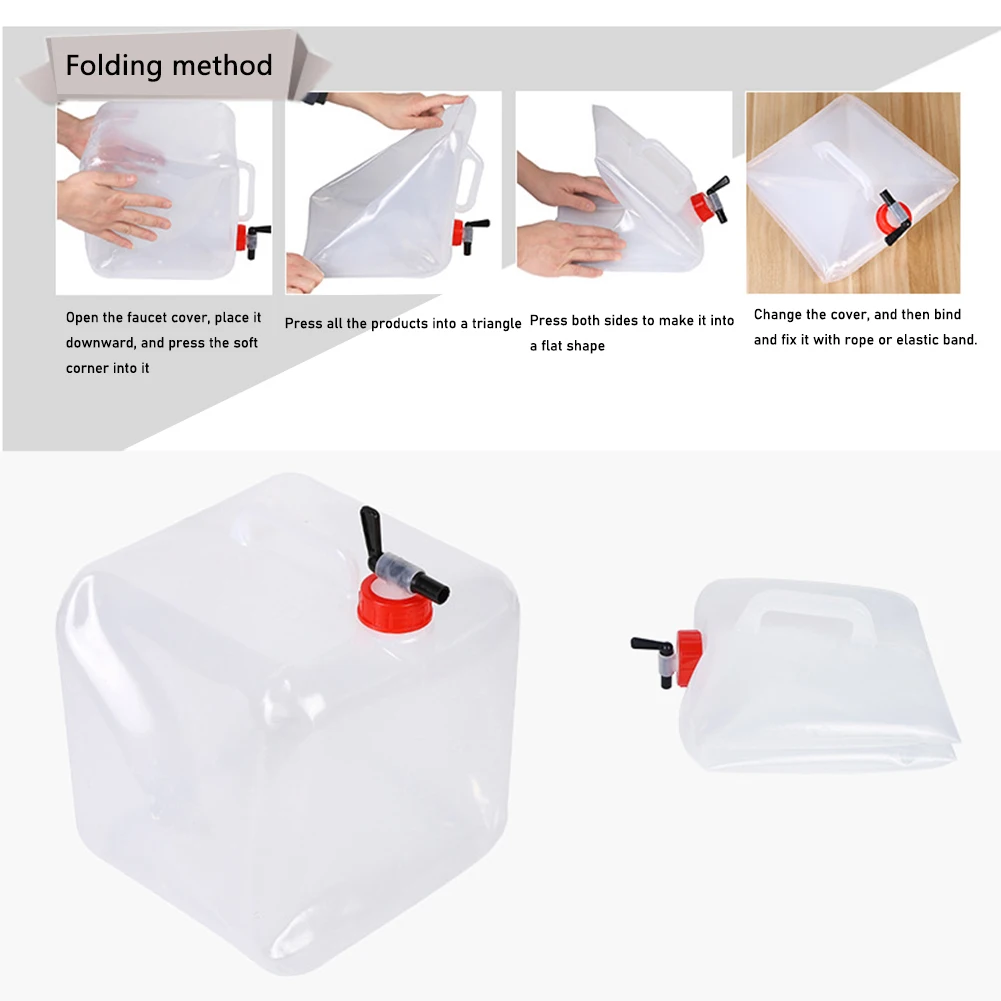 10L-20L Outdoor Collapsible Water Bag Camping Foldable Water Containers Drinking Large Capacity Car Carrier Bottle