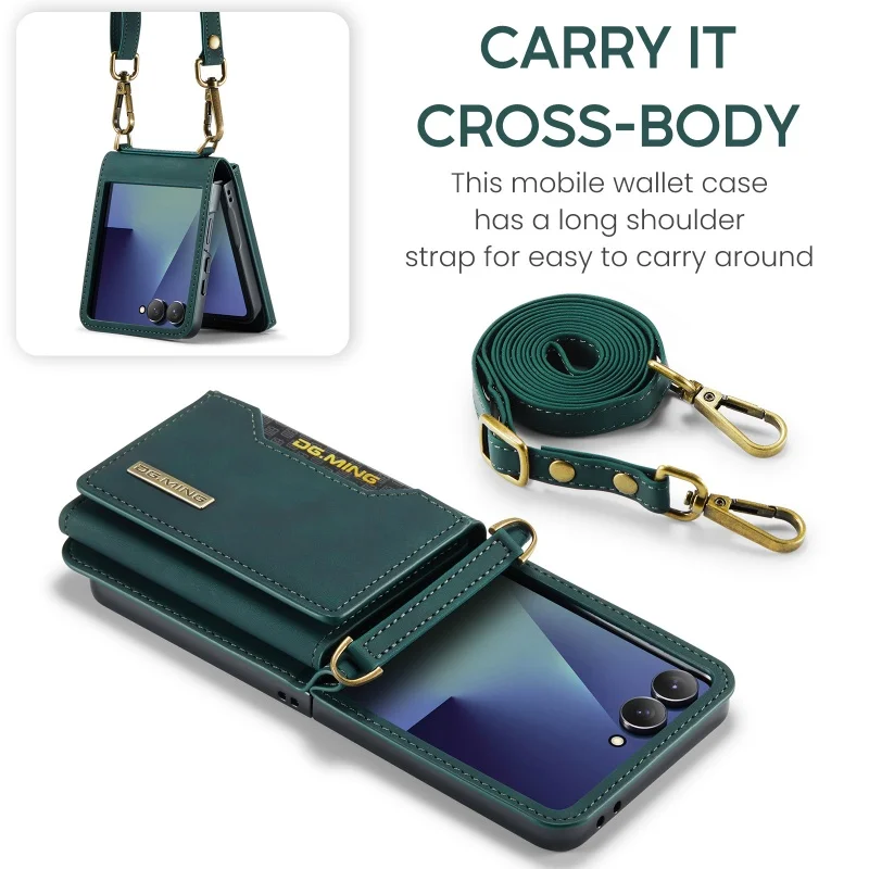Elegant Crossbody Leather Wallet Phone Case with Card Slots Holder