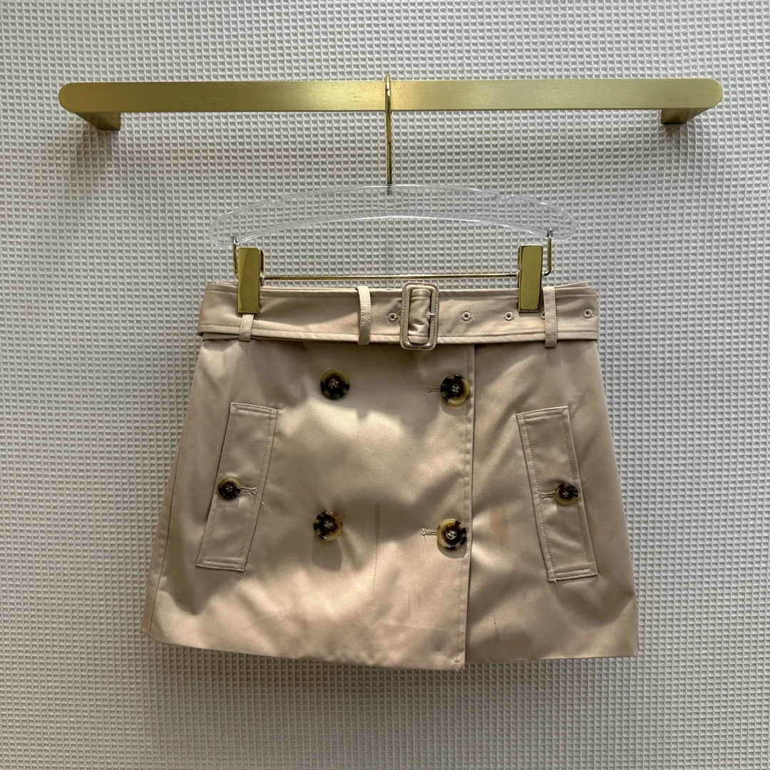 

British style high waist A word with a piece half skirt solid color durable simple advanced8.10